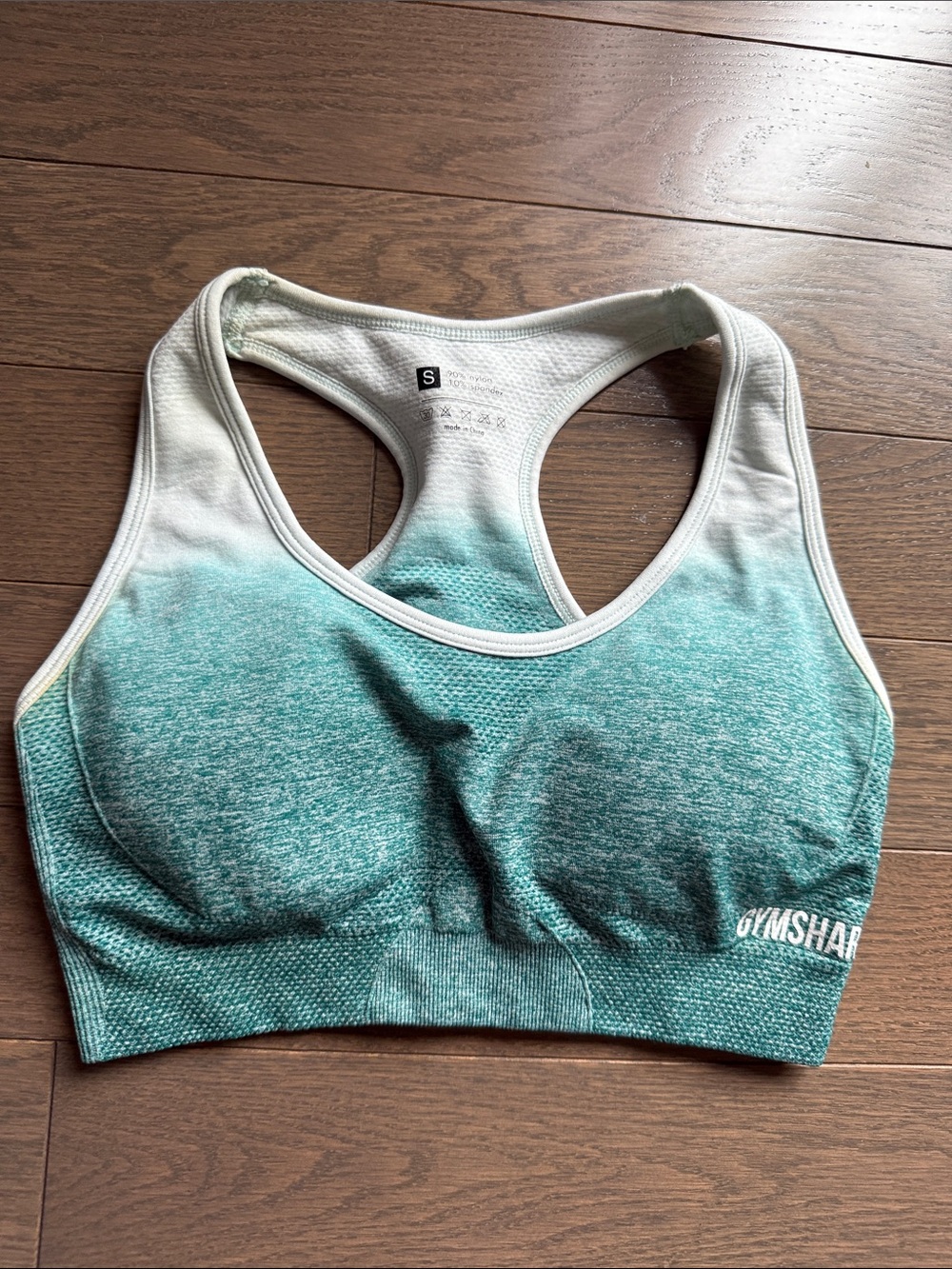 Gymshark Teal Ombre Seamless Racerback Sports Bra